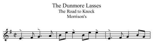 Dunmore Lasses, The - staff notation