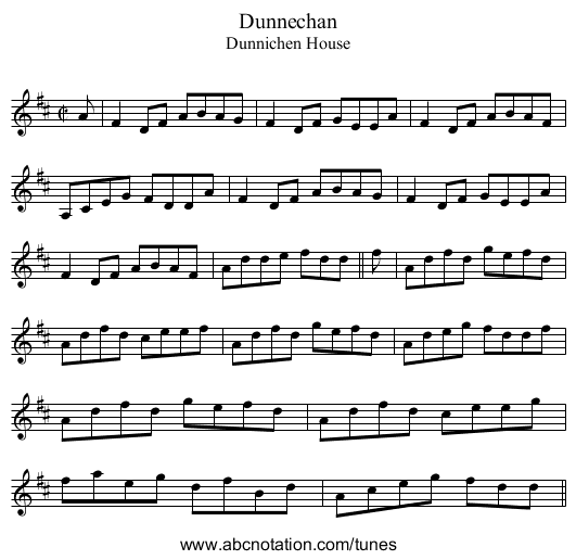 Dunnechan - staff notation