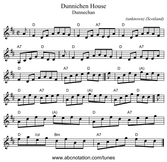 Dunnichen House - staff notation