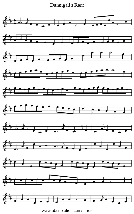 Dunnigall's Rant - staff notation