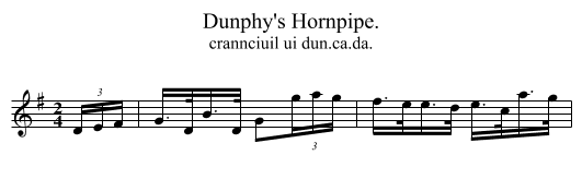 Dunphy's Hornpipe. - staff notation