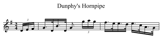 Dunphy's Hornpipe - staff notation