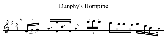 Dunphy's Hornpipe - staff notation