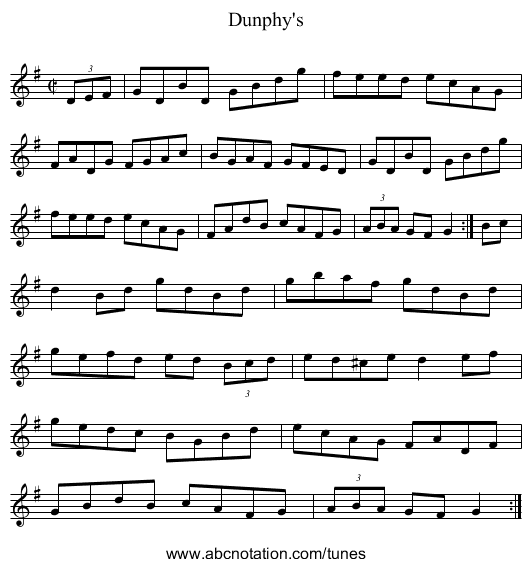 Dunphy's - staff notation