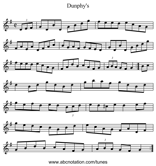 Dunphy's - staff notation