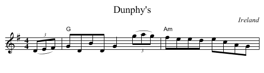 Dunphy's - staff notation