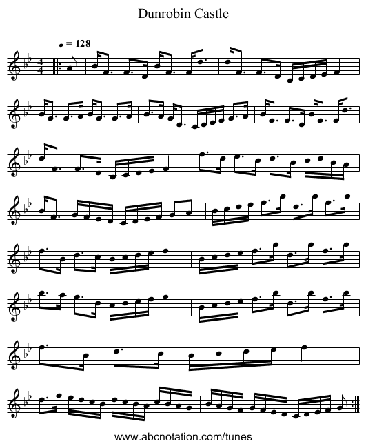 Dunrobin Castle - staff notation