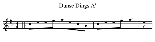 Dunse Dings A' - staff notation