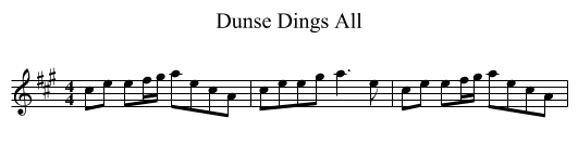 Dunse Dings All - staff notation