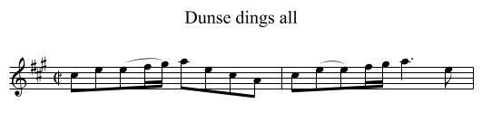 Dunse dings all - staff notation