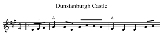 Dunstanburgh Castle - staff notation
