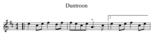Duntroon - staff notation