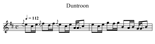 Duntroon - staff notation