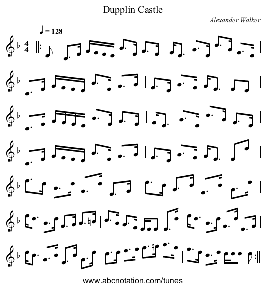 Dupplin Castle - staff notation