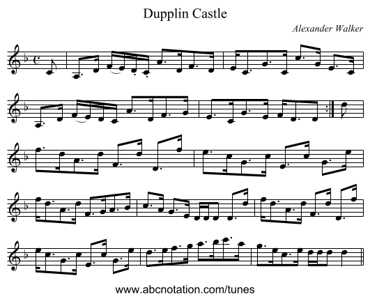 Dupplin Castle - staff notation
