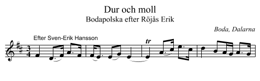 Dur och moll - staff notation