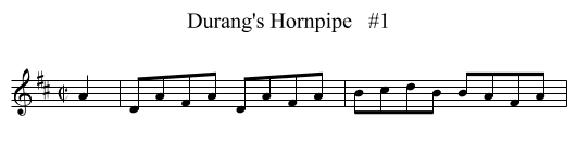 Durang's Hornpipe   #1 - staff notation
