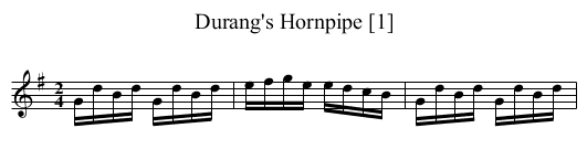 Durang's Hornpipe [1] - staff notation