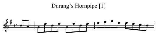 Durang’s Hornpipe [1] - staff notation