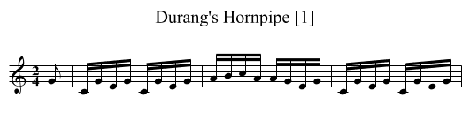 Durang's Hornpipe [1] - staff notation
