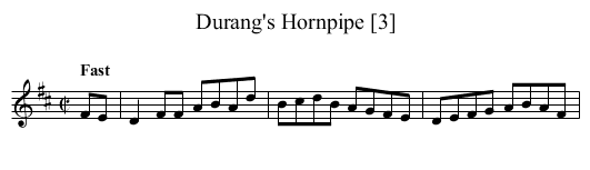 Durang's Hornpipe [3] - staff notation