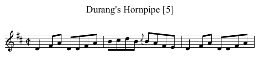 Durang's Hornpipe [5] - staff notation