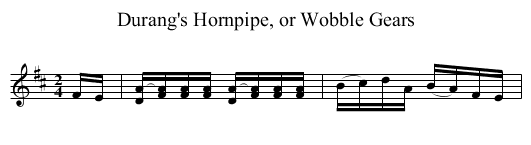 Durang's Hornpipe, or Wobble Gears - staff notation