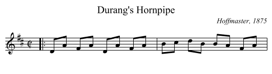Durang's Hornpipe - staff notation
