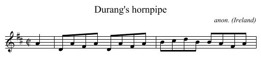 Durang's hornpipe - staff notation