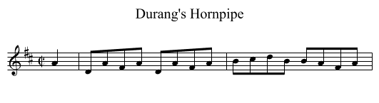 Durang's Hornpipe - staff notation