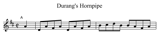 Durang's Hornpipe - staff notation