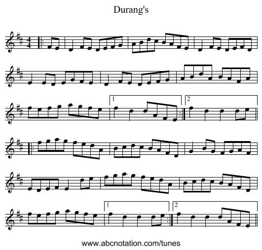Durang's - staff notation