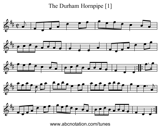 Durham Hornpipe [1], The - staff notation