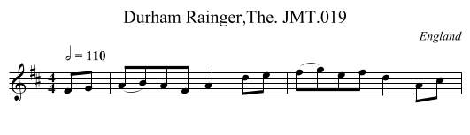 Durham Rainger,The. JMT.019 - staff notation