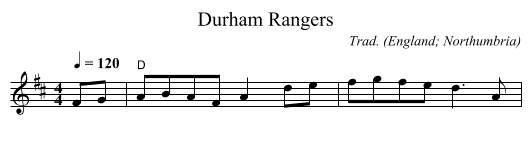 Durham Rangers - staff notation