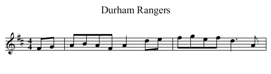 Durham Rangers - staff notation