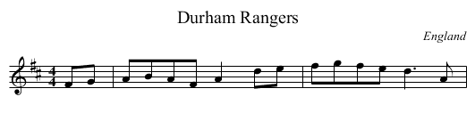 Durham Rangers - staff notation