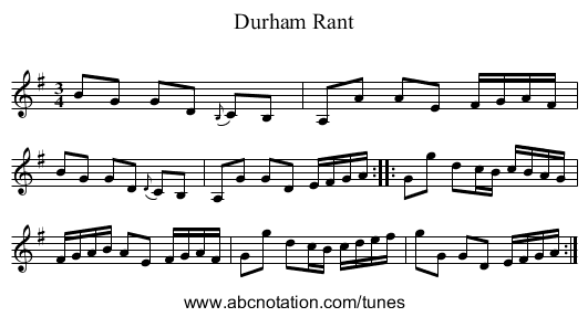Durham Rant - staff notation