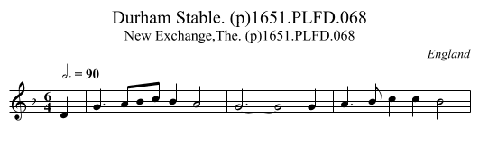 Durham Stable. (p)1651.PLFD.068 - staff notation