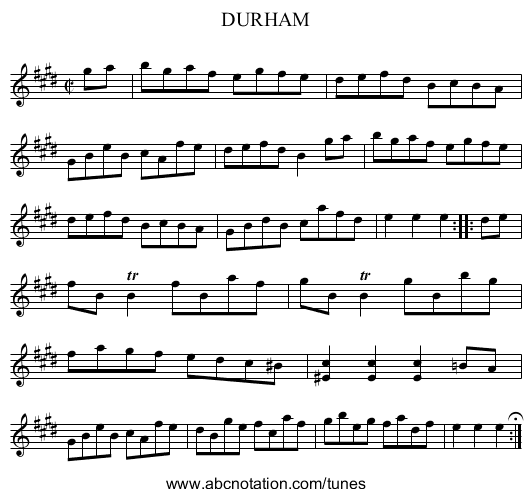 DURHAM - staff notation
