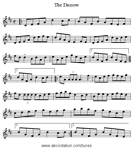 Durrow, The - staff notation