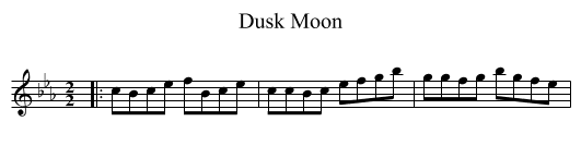 Dusk Moon - staff notation