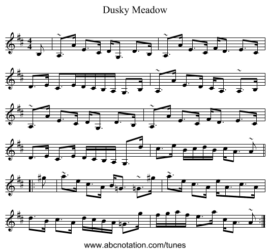 Dusky Meadow - staff notation
