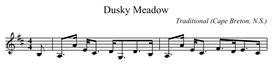 Dusky Meadow - staff notation