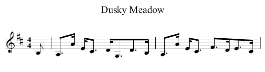 Dusky Meadow - staff notation