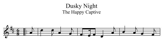 Dusky Night - staff notation