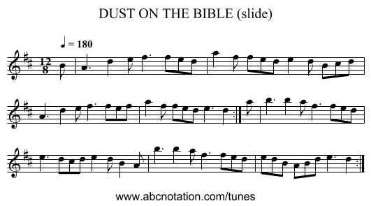 DUST ON THE BIBLE (slide) - staff notation