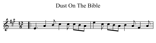 Dust On The Bible - staff notation