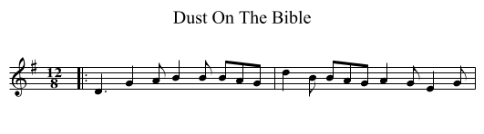 Dust On The Bible - staff notation