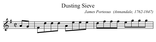 Dusting Sieve - staff notation